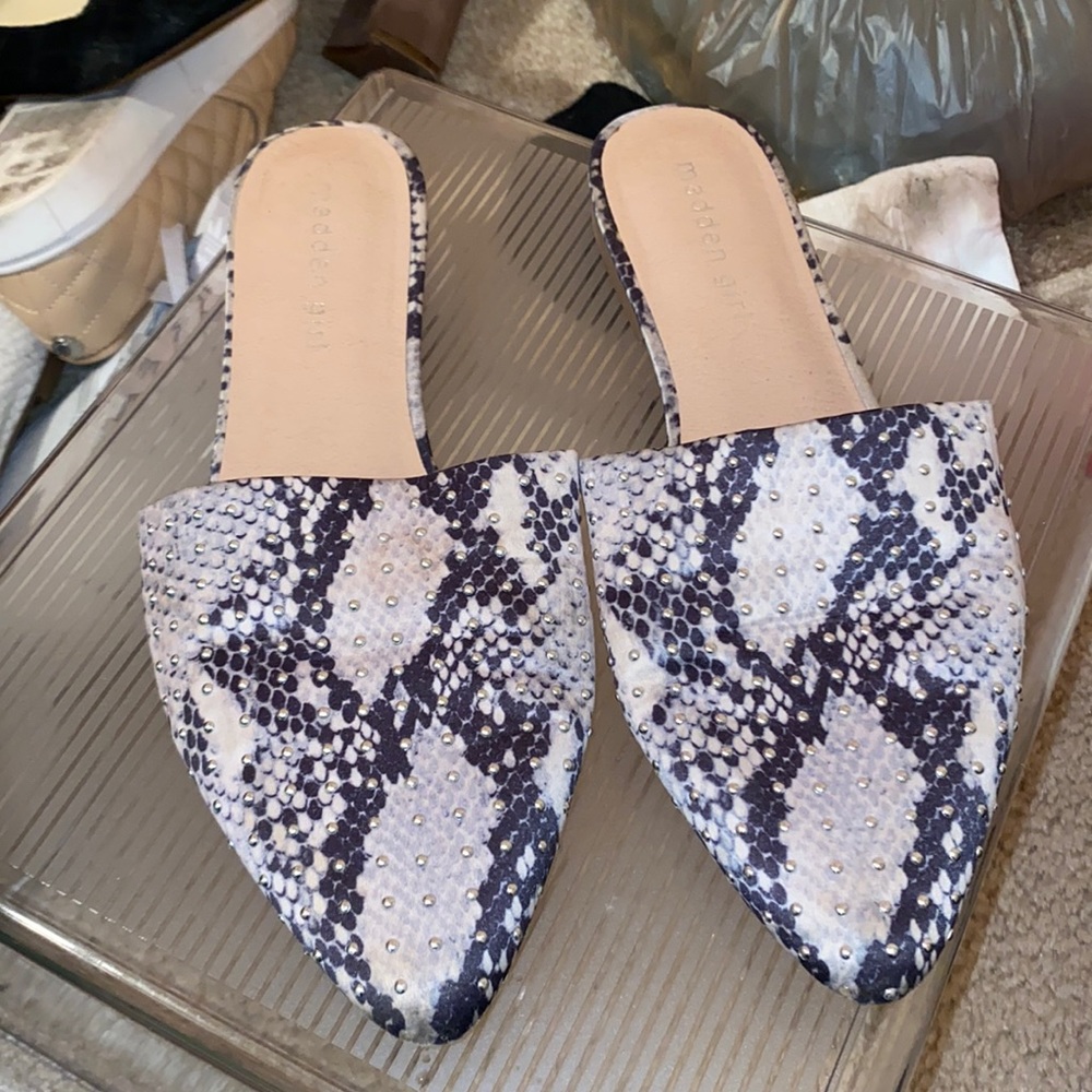 Snake Skin Mules